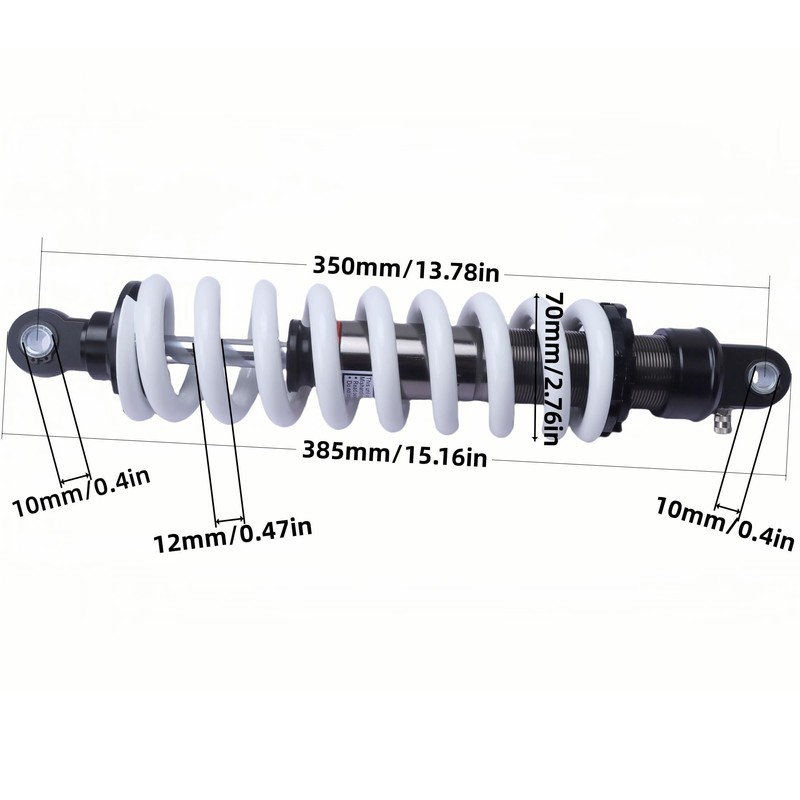 350mm 13.8“ Rear Shock Absorber 12mm Heavy-Duty Spring Max Load