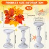 Mumufy 6 Pcs Thanksgiving Rustic Wooden Candle Holders for Pillar