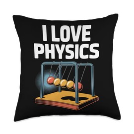 I Love Physics Newton's Cradle Lovers Throw Pillow