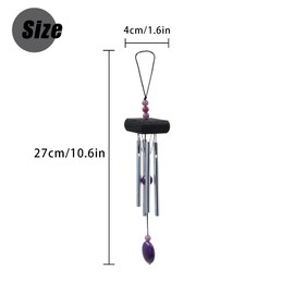 Small Wind Chimes, Outdoor Aluminum Chime with Soft Melodic Tones, Garden Chimes, for Yard, Porch, Home Decor (Black)