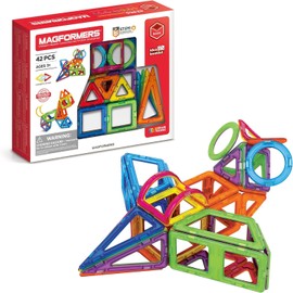 Magformers Basic 42-Piece Set | Magnetic Tiles Building Blocks, Educational Kit, STEM Toy Set | Magnetic Building Tiles for Kids to Develop Problem-Solving Abilities and Shape Recognition
