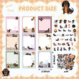 Christmas Dachshund Gifts Set Office Supplies Weiner Dog Lover Gifts for Women School Stationery Include Dachshund Sticky Notes Dachshund Pens Dachshund Stickers Birthday Party Favor Decoration