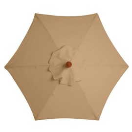 TIUTIU 6 Ribs Parasol Replacement Canopy Cover Outdoor Market Table Umbrella Canopy Anti-Ultraviolet Umbrella Replacement Fabric, 2 m/2.7 m/3 m (2.7 m/8.9 ft, Khaki)