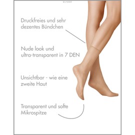 KUNERT Damen Söckchen Beauty 7 hauchdünn 7 DEN Teint 3520 39-42