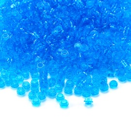 Feleph 1000PCS Transparent Blue Round Plates 1X1 Building Blocks Parts and Pieces Bricks Dots Bulk Studs Accessories Kit Compatible with Major Brand