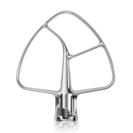 K45B Stainless Steel Flat Beater for Kitchenaid Tilt Head Stand Mixer, Polished Paddle Attachment for KitchenAid Mixer Attachments, Fits 4.5-5 Quart Models, Dishwasher Safe