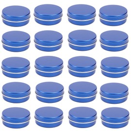 Blue 4 oz PET Jar w/aluminum cover with PVC mat 20pk Mini Jar