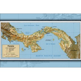 24"x36" Gallery Poster, cia map of Panama 1995