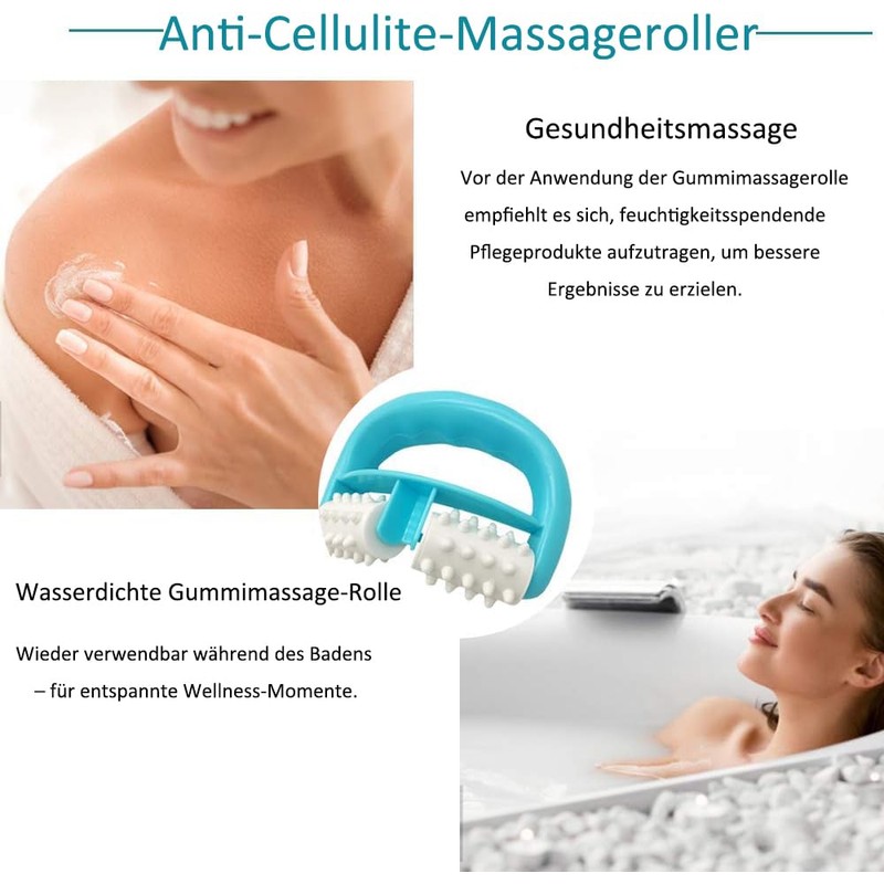 Cellulite Massager with Handle - Manual Anti-Cellulite Massage Roller for