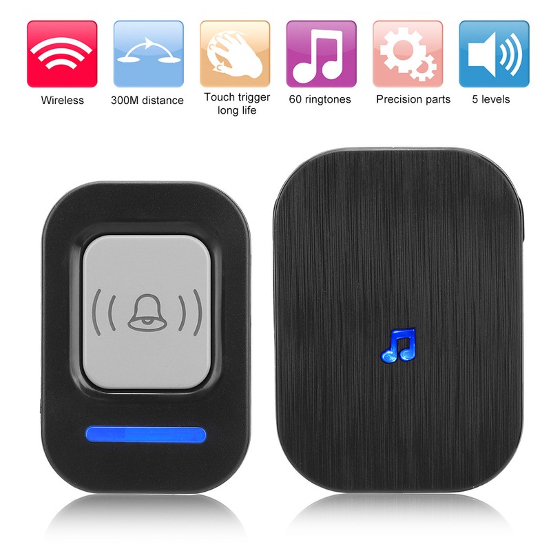 Home Wireless Doorbell 984.3ft Long Distance Music Door Chime Access