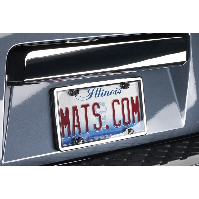 WeatherTech ClearCover License Plate Cover and Frame, White/Black