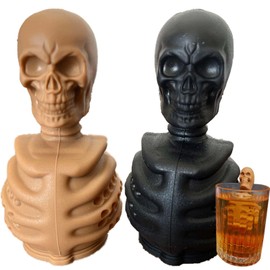 2 Skull Tea Infusers for Loose Tea, Food Grade Silicone Hot Tea Strainers for More Enjoyable Tea Times with Friends and Family(Black and Brown)