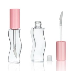 COSIDEA - 30 tubos de brillo labial vacíos de 15 ml, color rosa, con forma de S, para aceite de coco y liptina
