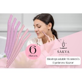 Sakya Maquinilla de afeitar biodegradable para mujer Maquinilla de afeitar facial Dermaplane para mujer Cortadora de pelo facial para mujeres uso corporal Cuchillas desechables para depilación facial multiusos - 6 piezas