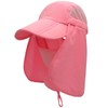 Surblue Kids Neck Face Flap Outdoor Cap UV Protection Sun Hats Wide Brim Hat Quick-Drying UPF50+,for Teenager,Pink