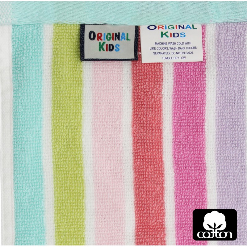 ORIGINAL KIDS 6 Piece Hand Towels Bath Time -100% Cotton