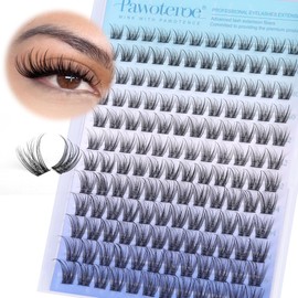 Pawotence Pawotence Wispy Lash Clusters Natural Eyelash Clusters 8-16mm Cluster Eyelash Extensions 144pcs Fairy Individual Lashes Wispy Cluater Lashes Extension Natural Look
