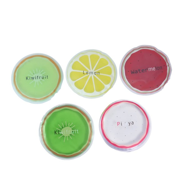 Baluue 5pcs Fruit Design Mini Ice Mats Portable Cooling Bags