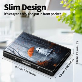 GYSYSQSH Metal Wallet, Credit Card Holder for Women Men Girls, RFID Blocking Aluminum Wallet Slim Hard Case, Mini Travel Wallet, ID Card Holder Business Card Case,Forest Ghosts