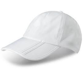 Sumolux Men Women Outdoor Rain Sun Waterproof Quick-Drying Long Brim Collapsible Portable Hat White