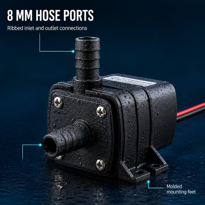 Mini 240L/H Brushless Submersible Water Pump, 12V 4.8W / 24V
