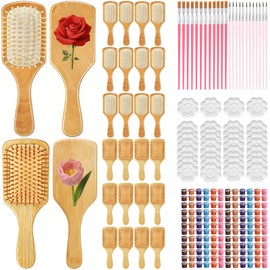 24 Set Wooden Hair Brushes Bamboo Hairbrushes Painting Kit