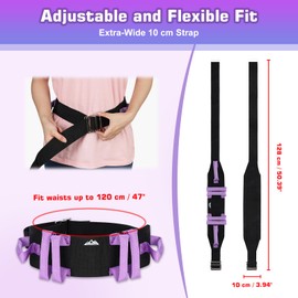 supregear Gait Belt with Handles - Transfer Belts for Seniors, Bariatric, Disabled, Elderly, Physical Therapy - Nursing Safety Assist for Walking and Standing - Quick-Release Metal Buckle, Purple