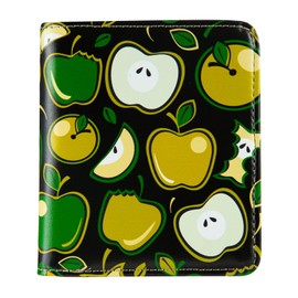 BECEERE Womens Walle Rfid Blocking Small Compact Bifold Pocket Wallet Women travel mini wallet Ladies Purse with ID Window, green apple, Cute