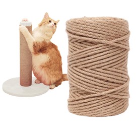 Nature Hemp Rope,sisal rope for cat scratcher,rope for cat scratch post，cat scratching post replacement,Cat Scratcher Replacement Rope Heavy Duty Jute Twine for Cat Tree and Tower, DIY (1/4inch,166FT)