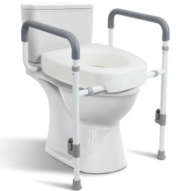 Toilet Seat Risers for Seniors - Raised Toilet Seat with Handles Over Toilet - Elevated Toilet Seat for Handicap & Elderly, Adds 3.5 Inches Height, Assists Standing & Sitting