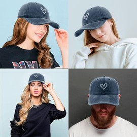 YAMEIZE Vintage Cotton Washed Baseball Cap - Unisex Adjustable Dad Hat Sport Golf Hat Sun Cap Driving Outdoor for Women Men, Navy Blue, One Size