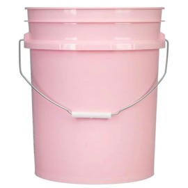 House Naturals 5 Gallon Premium HPDE Plastic Bucket - Made in USA Food Grade Storage Container, BPA Free All Purpose Pail (5, Pink)