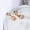 Champagne Earrings for Wedding Gold - Sterling Silver Pave Teardrop