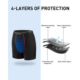 Incontinence Underwear for Men, Leakproof Washable Reusable Underwear with 130ml Absorbency, Comfortable Adult Protection for Seniors, Discreet Bladder Control Briefs (Multi Color, X-Large)