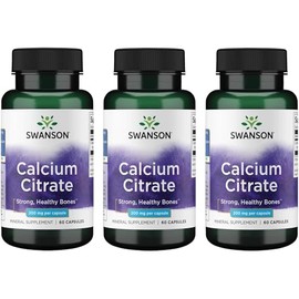 Swanson Calcium Citrate 200 mg 60 Caps (3 Pack)