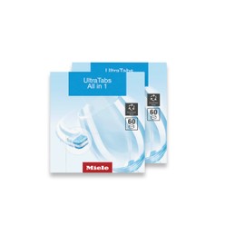 Miele Original GS CL 1206 T UltraTabs All-in-1 Plastic-Free Dishwashing Detergent Tablets for Miele Dishwashers, Set of 2, (60 Tablets per Pack) – 11347040