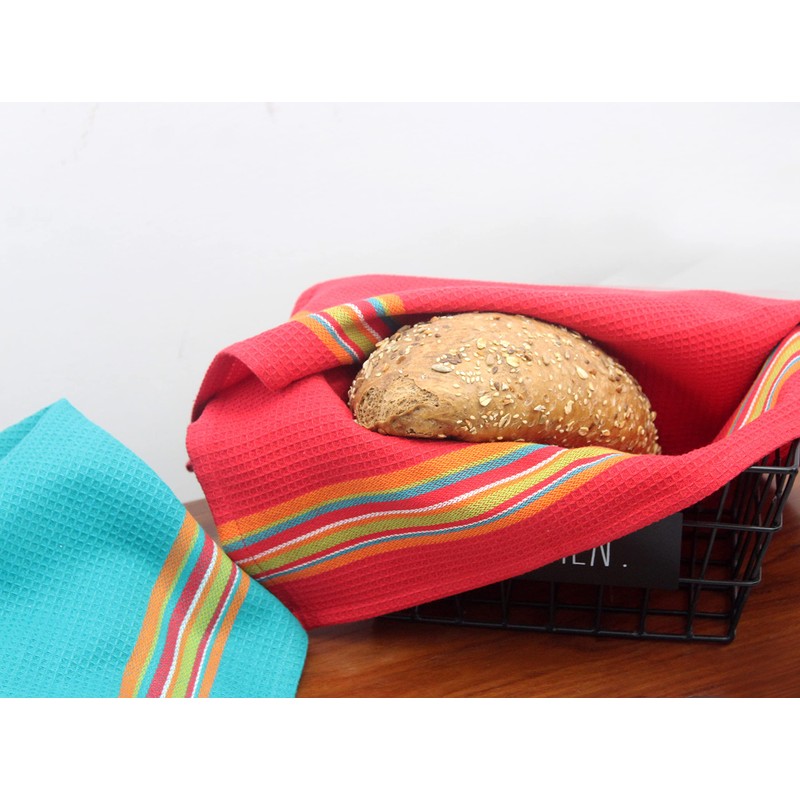 COTTON CRAFT Salsa Stripe Kitchen Towel - Set of 8