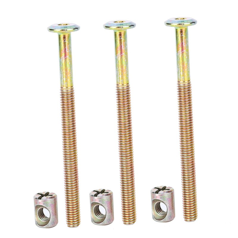 10 Pack M6 Barrel Bolt Nuts for Furniture Cots Beds