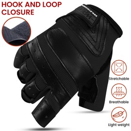 WYOX Weight Lifting Gloves for Gym Fitness Workout – Anti-Slip Padded Palm, Gym Gloves for Women & Men, Half Finger Exercise Gloves for Bodybuilding, Cycling, Rowing & Climbing Workout Equipment