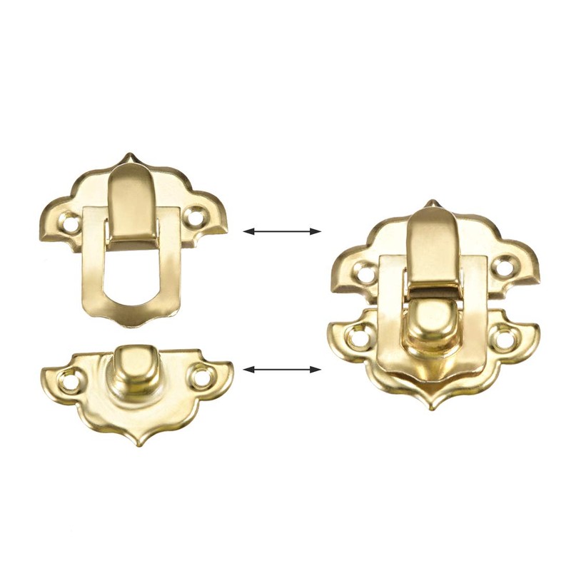 sourcing map Box Latch, Small Size Golden Decorative Hasp Jewelry