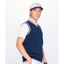 COX SPORTIF LG5SVE50M Men's Sweater Vest, Knit Vest, Sleeveless, Simple, Layered, Golf,, NV00 (navy)