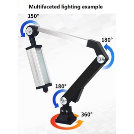 CMMUNGYONE LED Explosion-Proof Lighting 110-220V Waterproof Lights Aluminum Alloy Long Arm CNC Lathe Work Light Punching and Milling Machine Table Lamp Workshop Lighting (40)