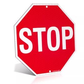 ANLEY Stop Sign 12 X 12 in - Diamond Grade Reflective at Nights Aluminum