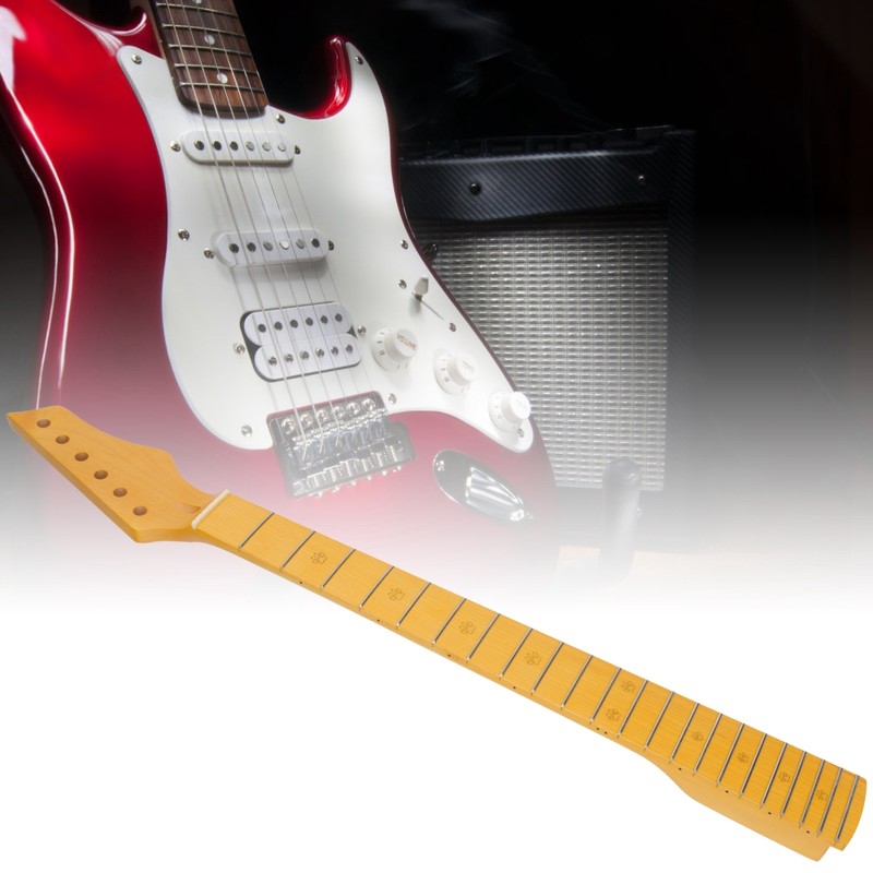 Electric Guitar Neck Yellow Maple Wood 22 Frets Musical Instrument