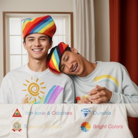 Amazleer Pack of 4 Rainbow Headscarf, 2 Rainbow Hair Accessories, Hair Band, Rainbow Cloth, Pride Outfit Rainbow Bandana, Pride Accessories Accessories, Christopher Street Day Accessories (Rainbow