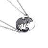 Rockyu Couple Necklace, Popular, Silver, Black, Cat Necklace, Cute, Unisex,