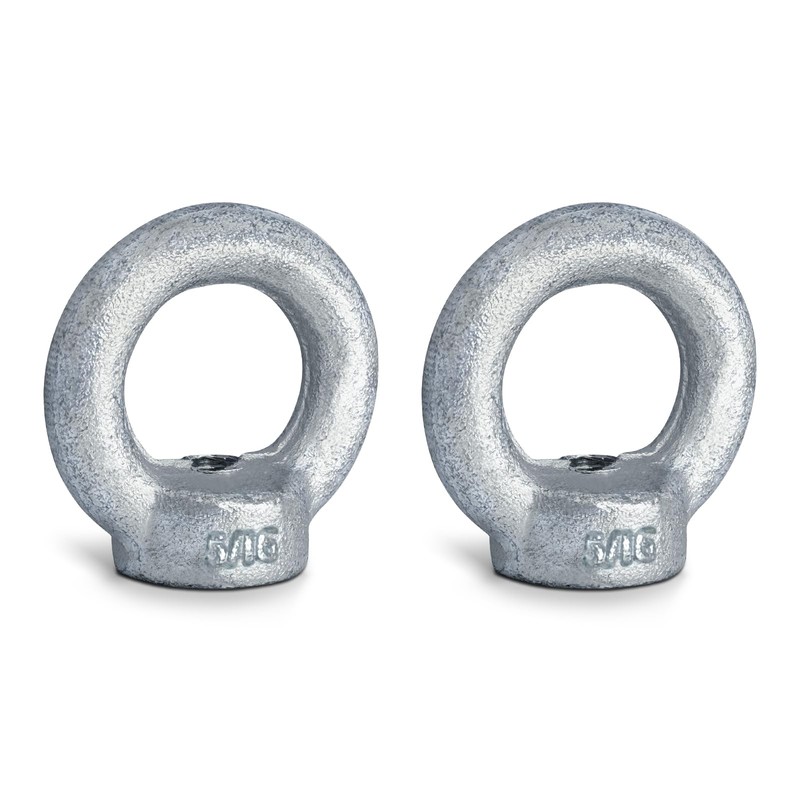 5/16"-18 Lifting Eye Nuts, Drop Forged Galvanized Threaded Fastener, UNC