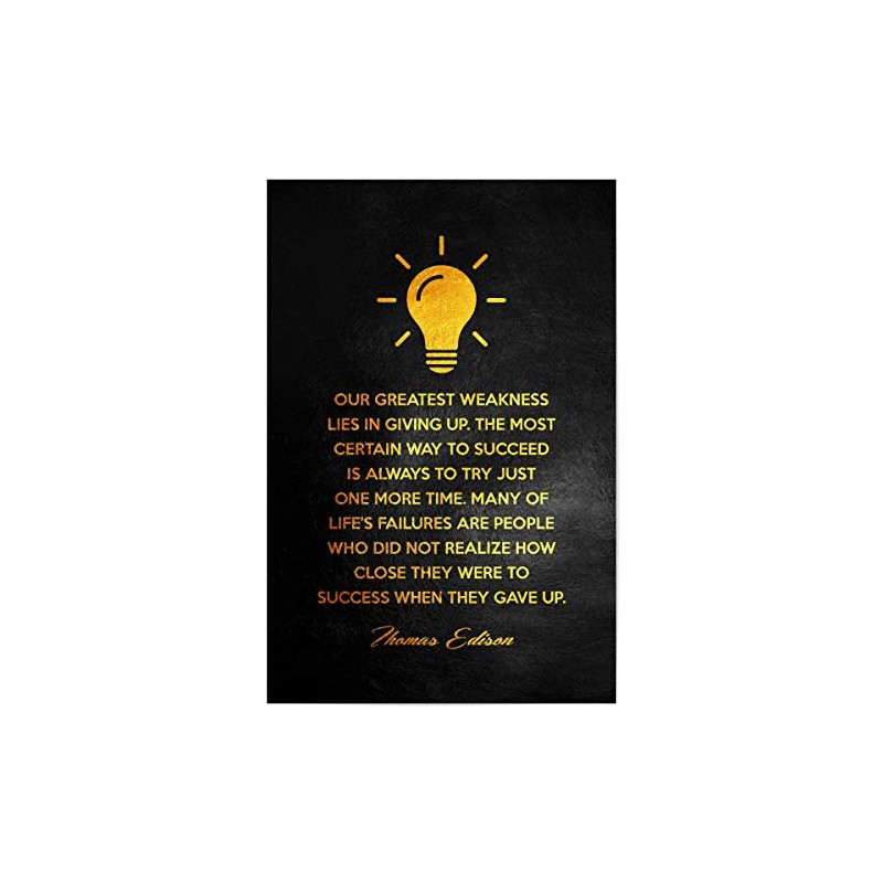 artboxONE Poster 30 x 20 cm Typography Thomas Edison Success