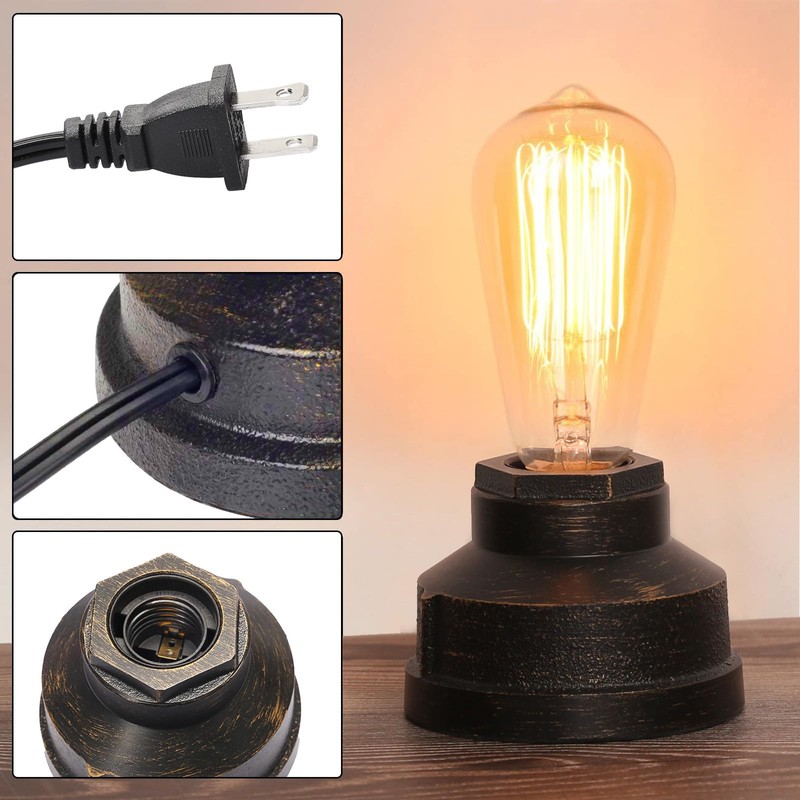 Boncoo Small Touch Control Table Lamp Base, Industrial Touch Light