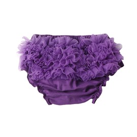 RUKOSU Baby Tulle Ruffle Bloomer for Newbornr Infant Girls Cotton Frilly Diaper Covers Cute Briefs Panties Shorts Dark Purple 6-12 Months